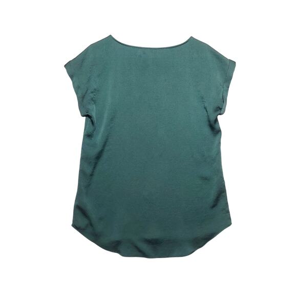 Express Top Shimmer Emerald Green Sz. Medium Strappy/Criss-Cross Front - Picture 2 of 6